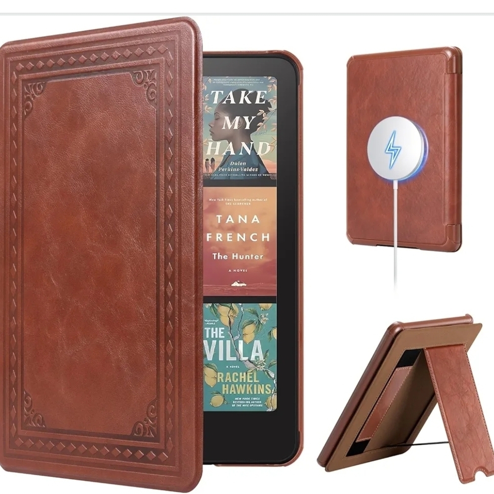 Brown Tablet Folio Case for 7"/6.8" Kindle Paperwhite(12th/11th) Vintage Brown
